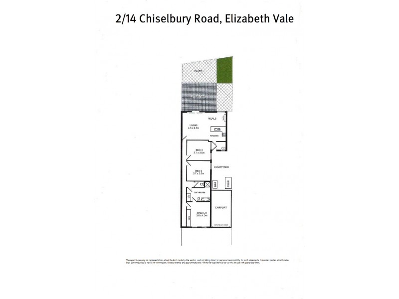 2/14 Chiselbury Road, Elizabeth Vale SA 5112 Floorplan