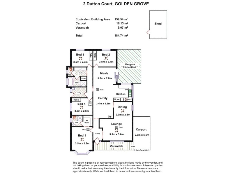 2 Dutton Court, Golden Grove SA 5125 Floorplan
