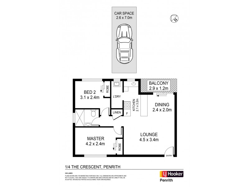 1/4 The Crescent, Penrith NSW 2750 Floorplan