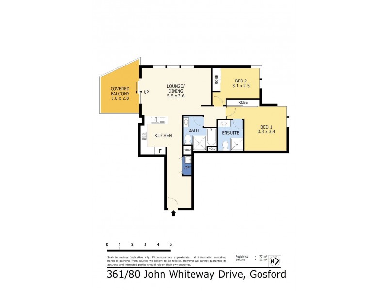 361/80 John Whiteway Drive, Gosford NSW 2250 Floorplan