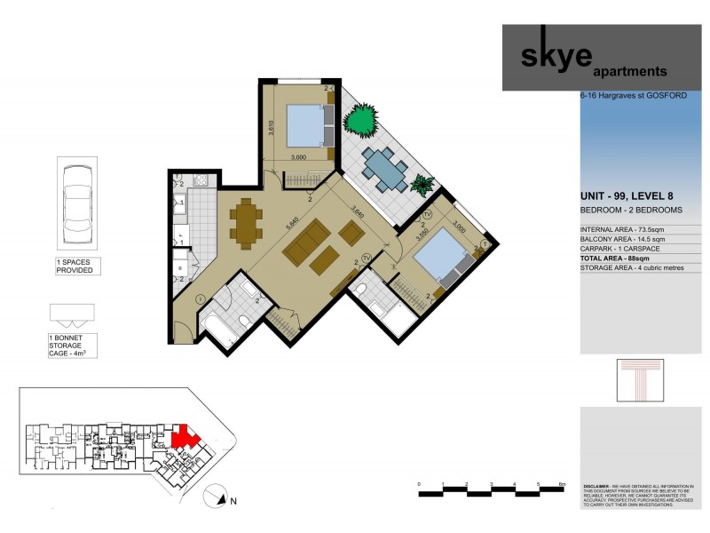 99/6-16 Hargraves Street, Gosford NSW 2250 Floorplan