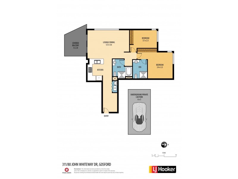 311/80 John Whiteway Drive, Gosford NSW 2250 Floorplan