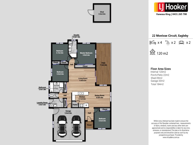 22 Monivae Circuit, Eagleby QLD 4207 Floorplan