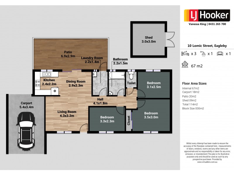 10 Lomic Ct, Eagleby QLD 4207 Floorplan