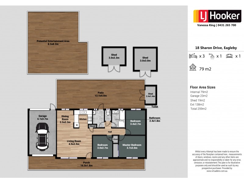 18 Sharon Drive, Eagleby QLD 4207 Floorplan