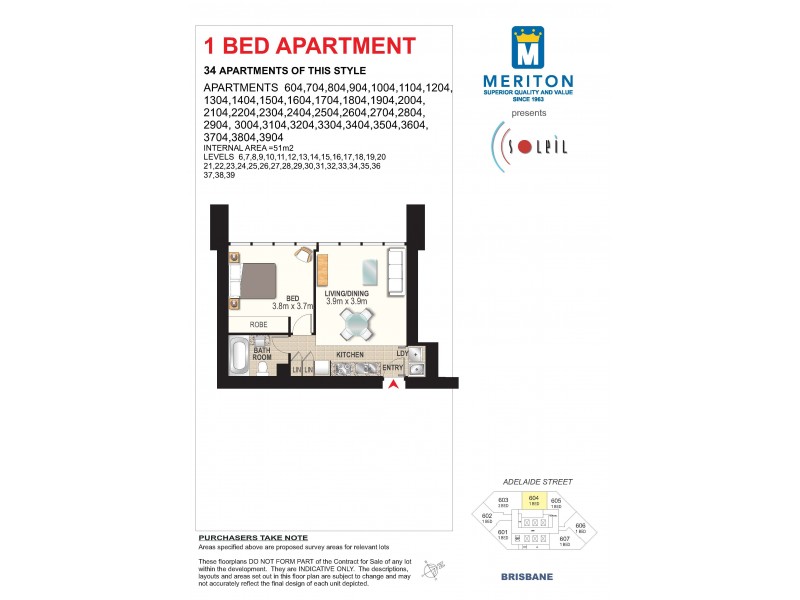 Unit 3304/485-501 Adelaide Street, Brisbane QLD 4000 Floorplan