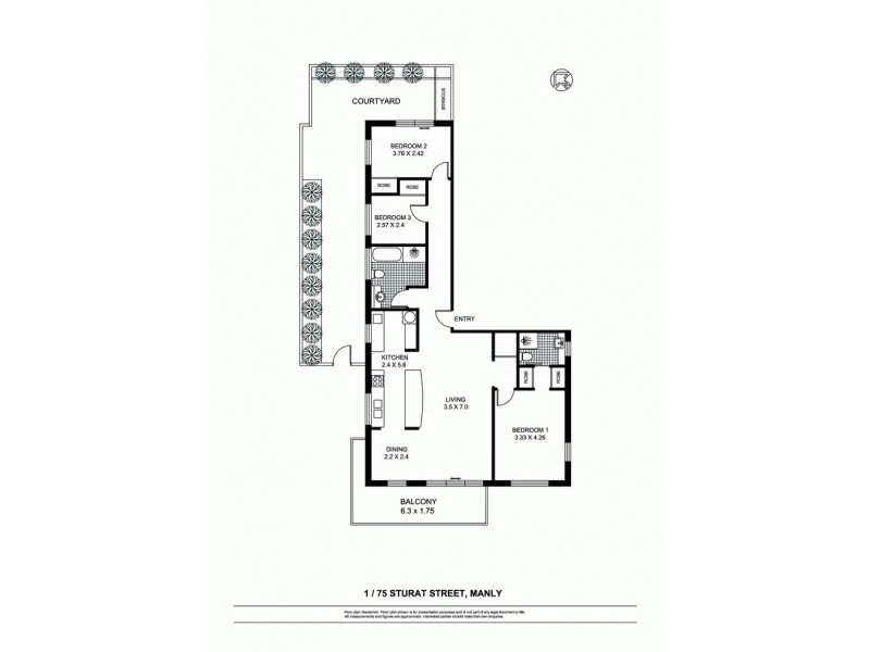 1/75 Stuart Street, Manly NSW 2095 Floorplan