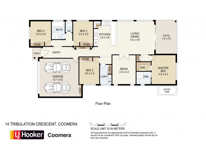 14 Tribulation Crescent, Coomera QLD 4209 Floorplan