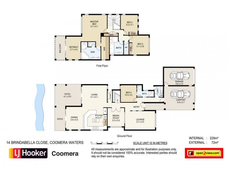 14 Brindabella Close, Coomera Waters QLD 4209 Floorplan