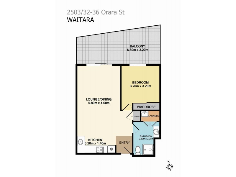 2305/32-36 Orara Street, Waitara NSW 2077 Floorplan