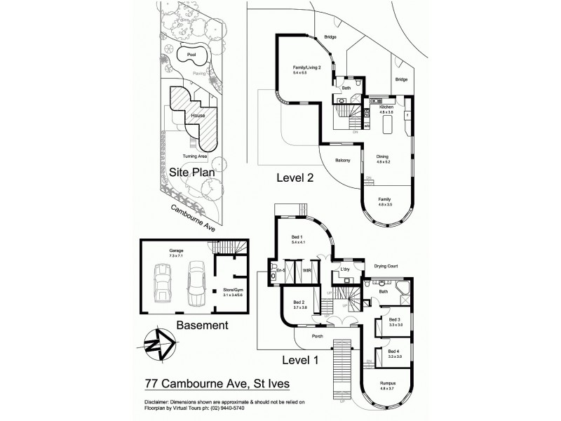 77 Cambourne Avenue, St Ives NSW 2075 Floorplan