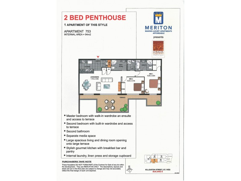 Penthouse 753/17-19 Memorial Ave (Block E), St Ives NSW 2075 Floorplan
