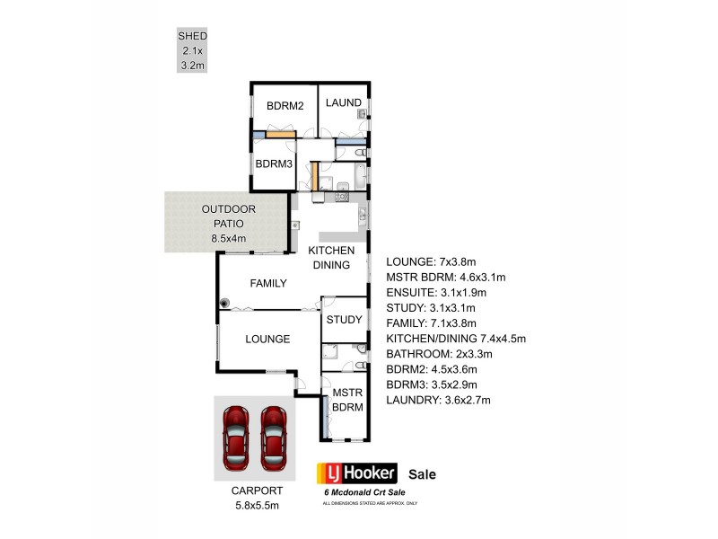 6 McDonald Court, Sale VIC 3850 Floorplan