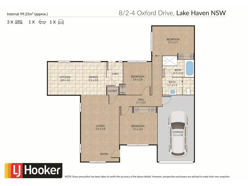 8/2-4 Oxford Drive, Lake Haven NSW 2263 Floorplan