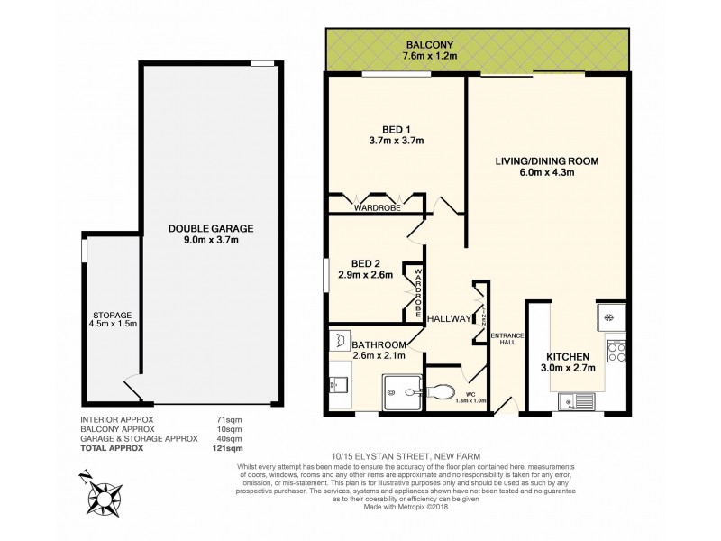 Unit 10/15 Elystan Road, New Farm QLD 4005 Floorplan