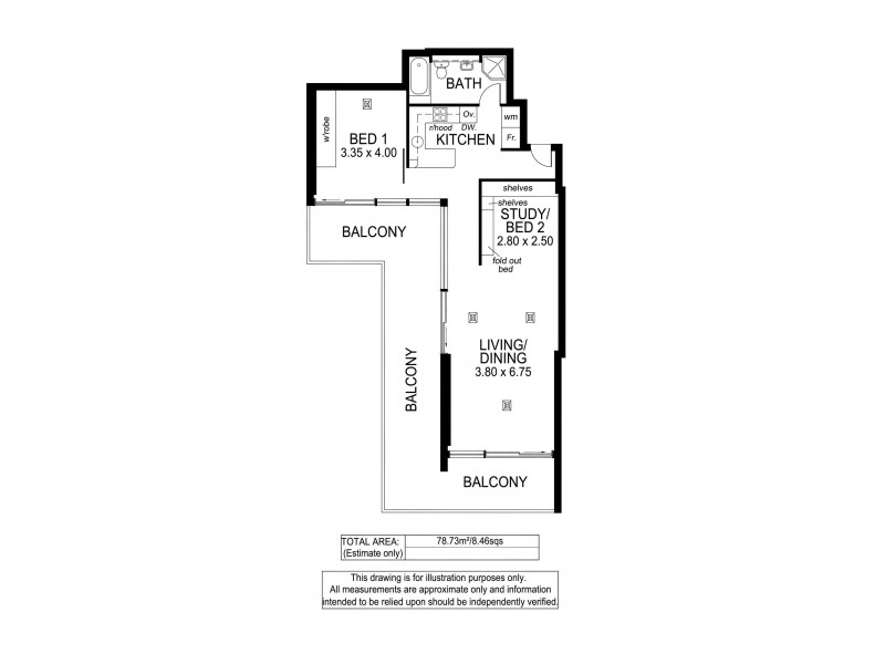 401/25 Colley Terrace, Glenelg SA 5045 Floorplan