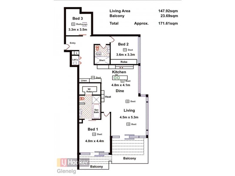 903/19 Holdfast Promenade, Glenelg SA 5045 Floorplan