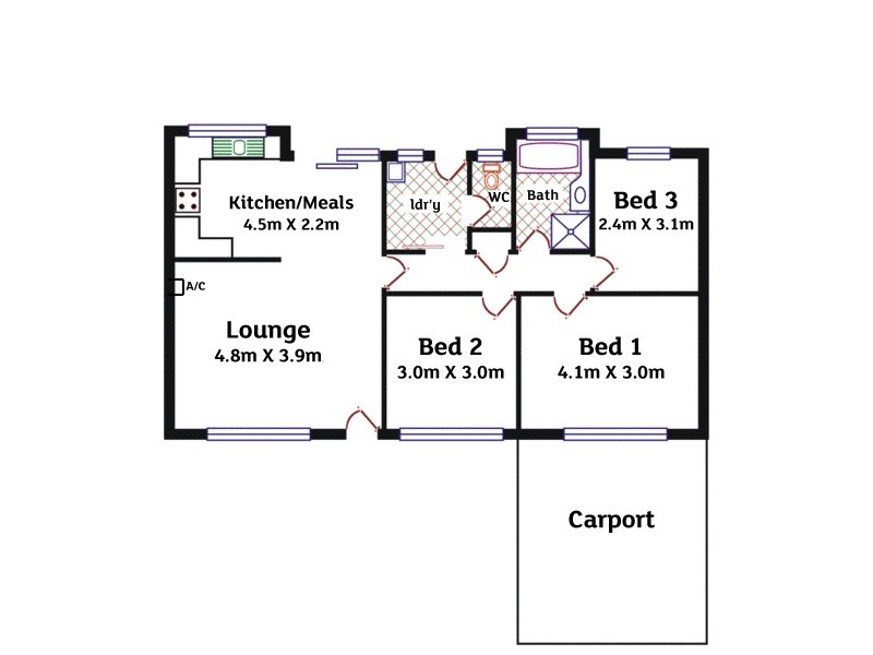 2/65 Tarranna Avenue, Morphettville SA 5043 Floorplan