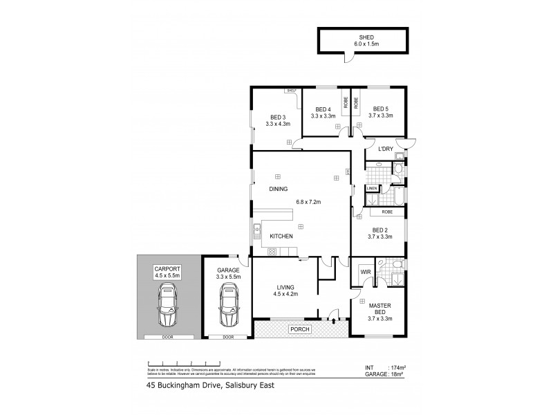45 Buckingham Drive, Salisbury East SA 5109 Floorplan
