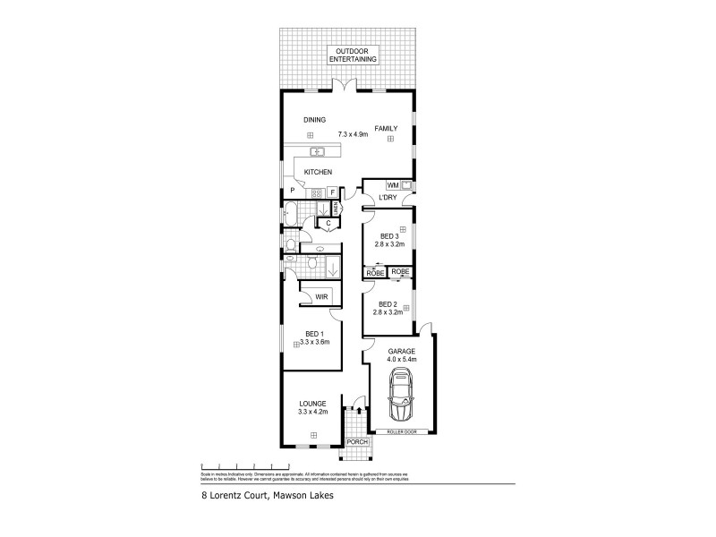 8 Lorentz Court, Mawson Lakes SA 5095 Floorplan