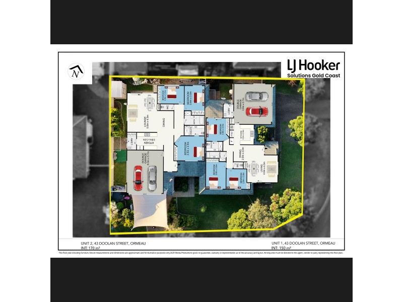 1 & 2/43 Doolan Street, Ormeau QLD 4208 Floorplan