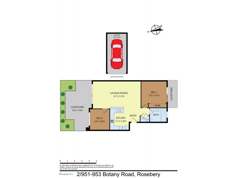 2/951-953 Botany Road, Rosebery NSW 2018 Floorplan