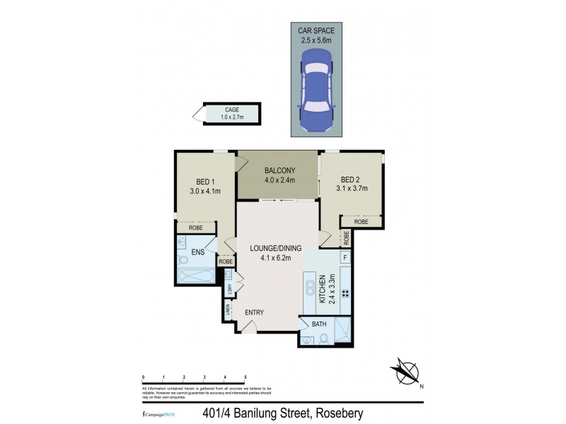401/4 Banilung Street, Rosebery NSW 2018 Floorplan