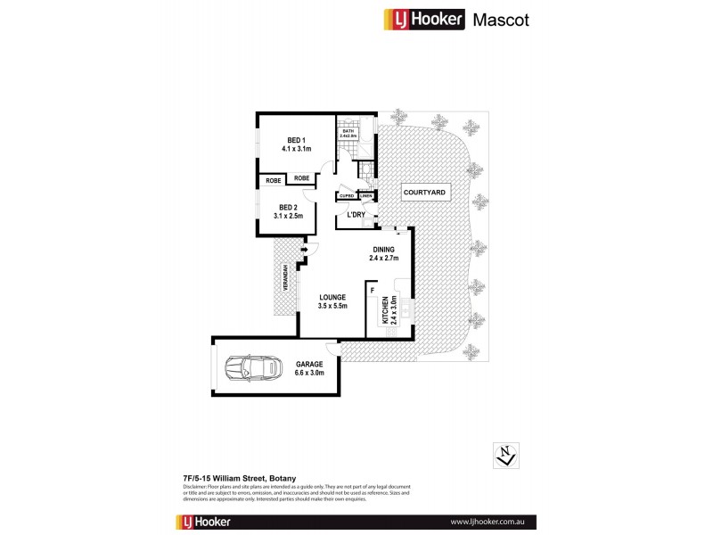 7F/5-15 William Street, Botany NSW 2019 Floorplan