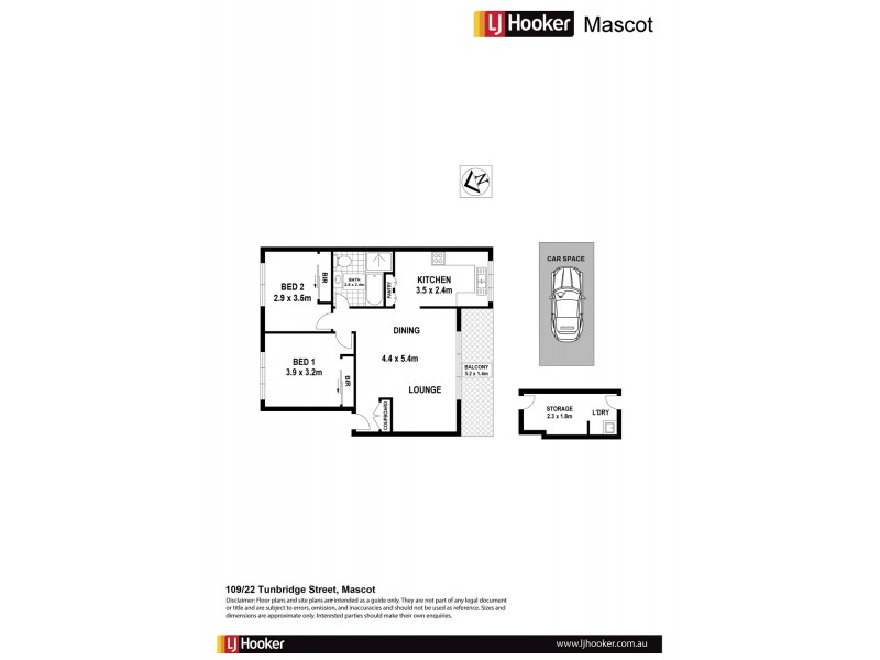 109/22 Tunbridge Street, Mascot NSW 2020 Floorplan