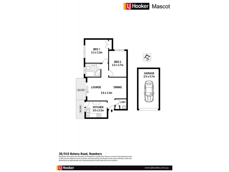 30/919 Botany Road, Rosebery NSW 2018 Floorplan