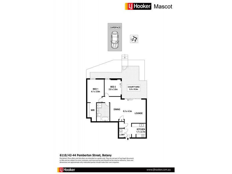 6110/42-44 Pemberton Street, Botany NSW 2019 Floorplan