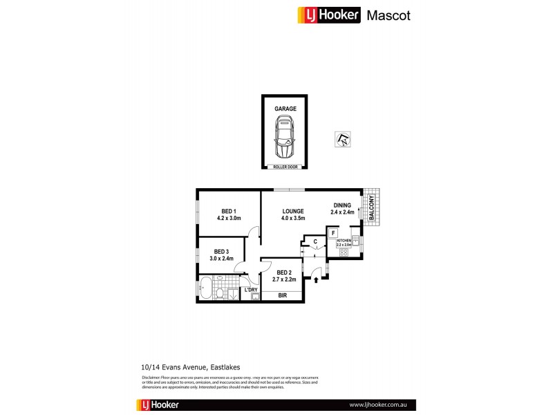 10/14 Evans Avenue, Eastlakes NSW 2018 Floorplan