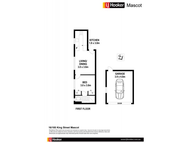 16/185 King Street, Mascot NSW 2020 Floorplan