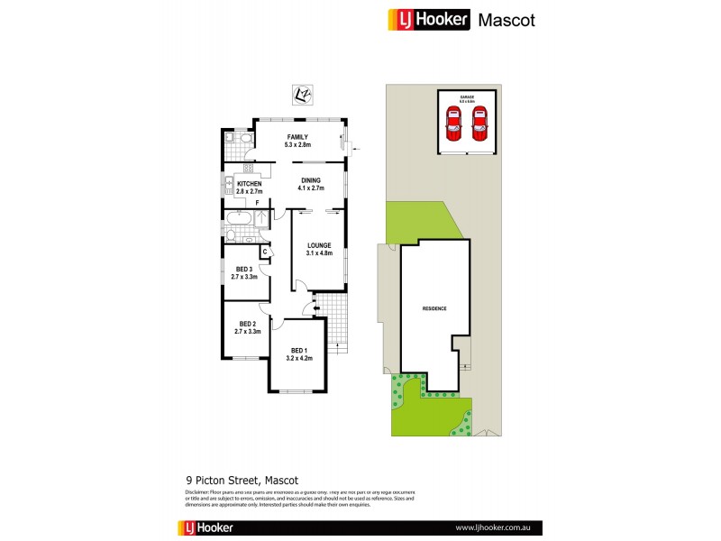 9 Picton Street, Mascot NSW 2020 Floorplan