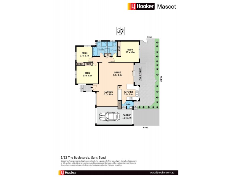 3/52 The Boulevarde, Sans Souci NSW 2219 Floorplan