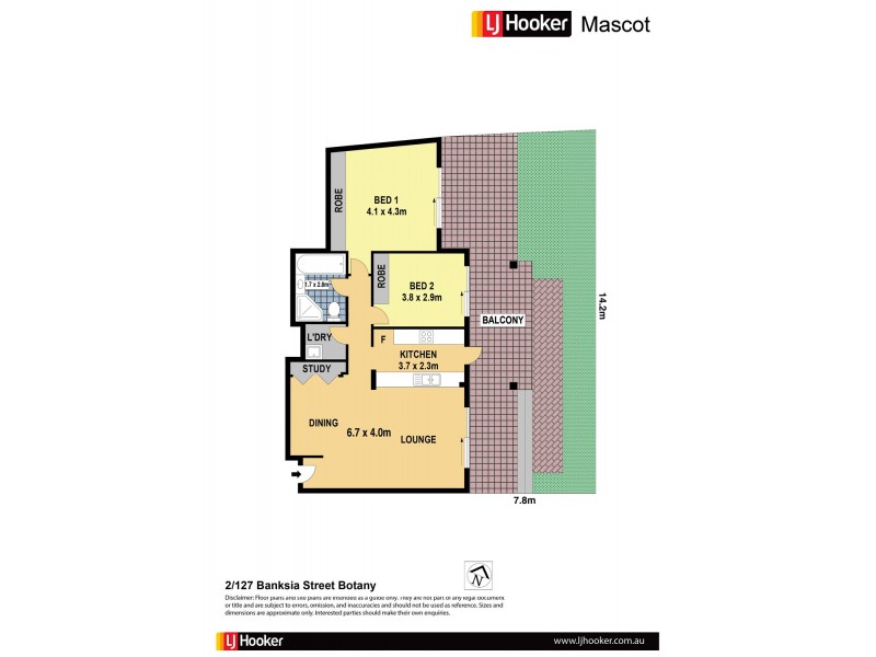 2/127 Banksia Street, Botany NSW 2019 Floorplan