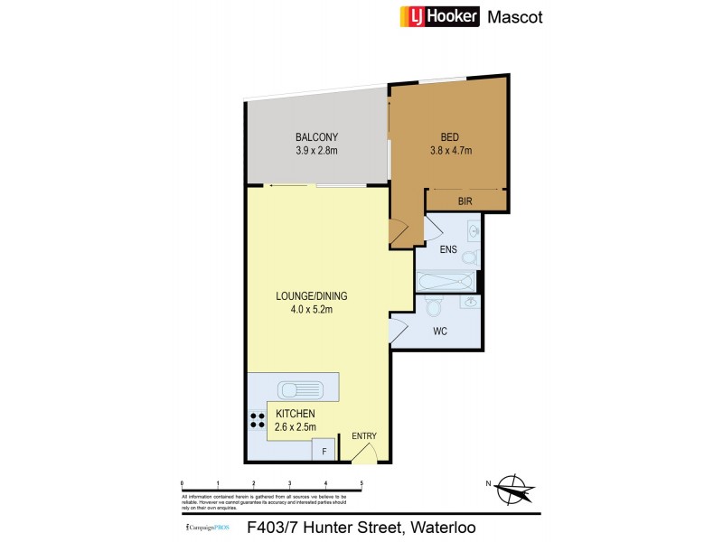 F403/7 Hunter Street, Waterloo NSW 2017 Floorplan