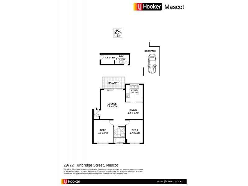 29/22 Tunbridge Street, Mascot NSW 2020 Floorplan