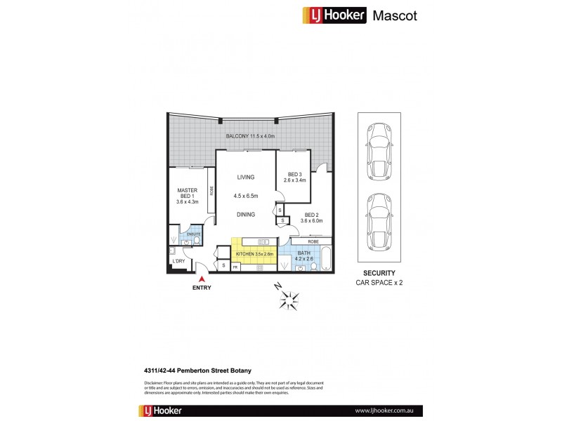 4311/42-44 Pemberton Street, Botany NSW 2019 Floorplan