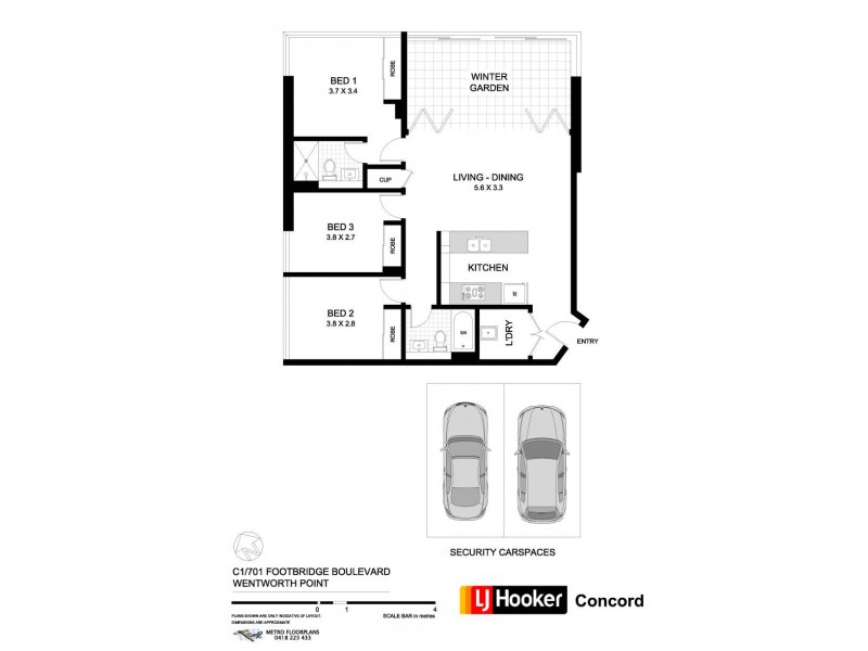 C1-701 Footbridge Boulevard, Wentworth Point NSW 2127 Floorplan