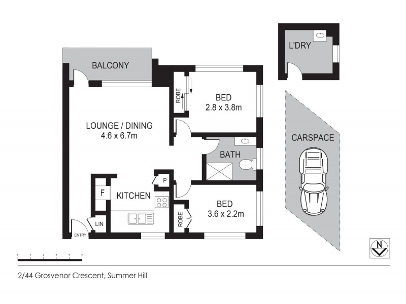 2/44 Grosvenor Crescent, Summer Hill NSW 2130 Floorplan