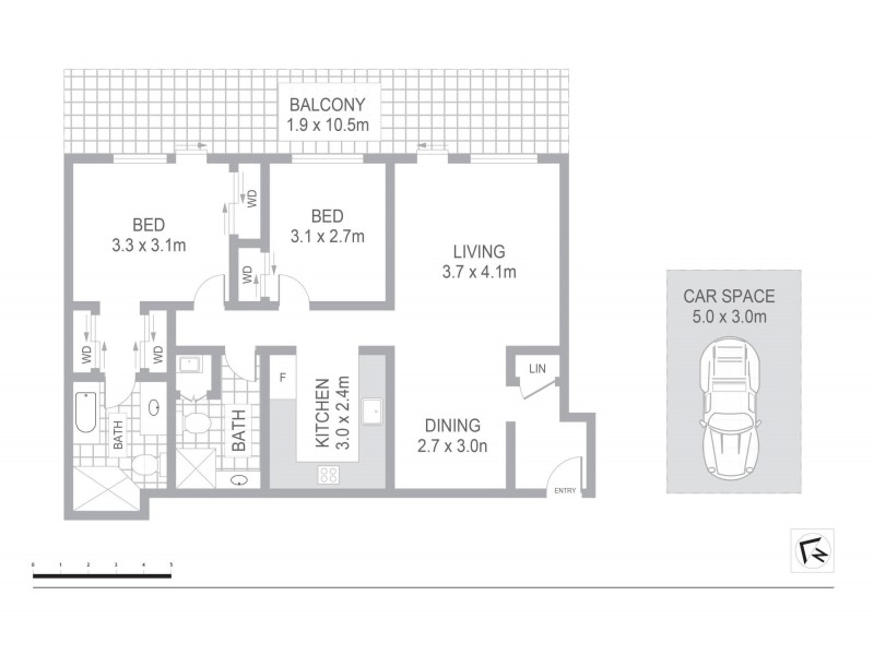38F/19-21 George Street, North Strathfield NSW 2137 Floorplan