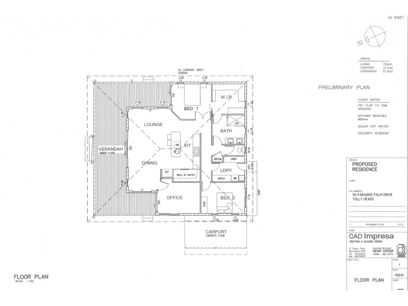 LOT 18 Paradise Palm Drive, Tully Heads QLD 4854 Floorplan