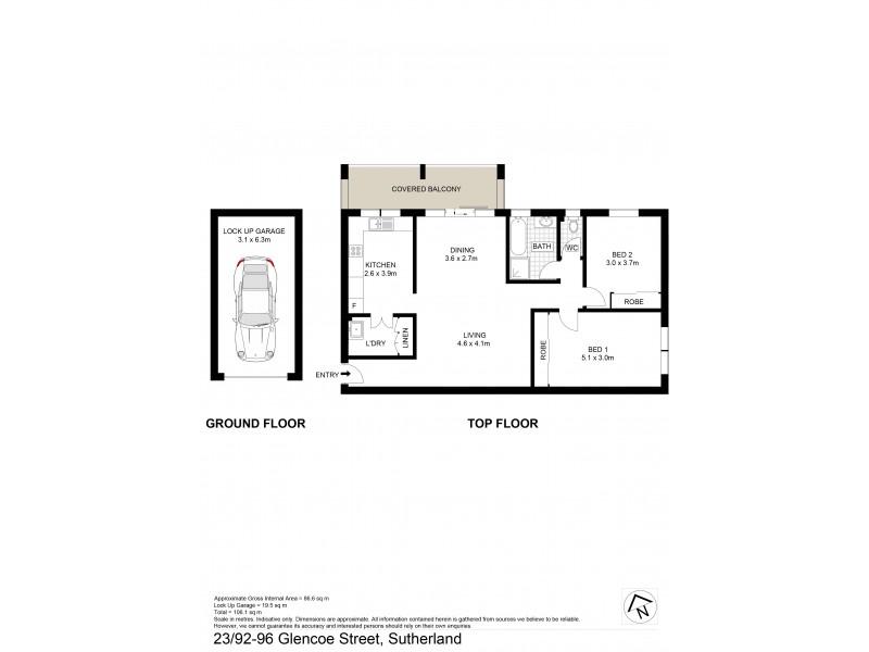 23/92 Glencoe Street, Sutherland NSW 2232 Floorplan