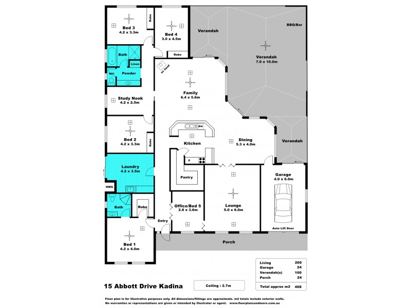 15 Abbott Drive, Kadina SA 5554 Floorplan