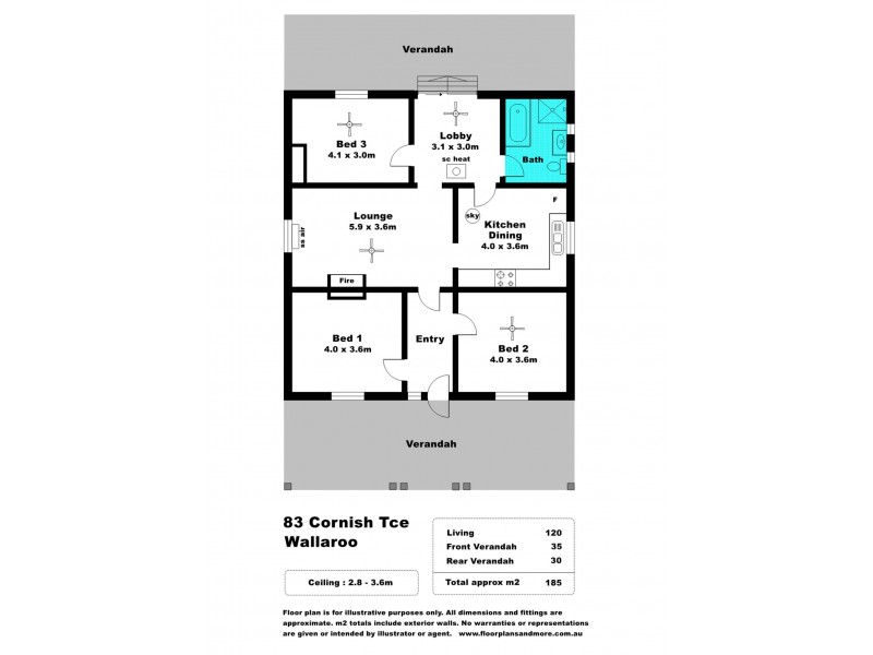 83 Cornish Terrace, Wallaroo SA 5556 Floorplan