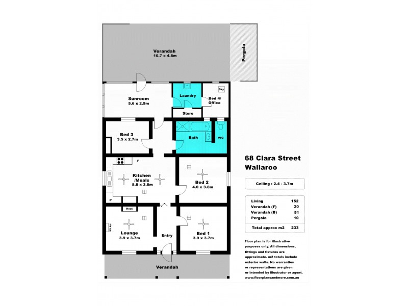 68 Clara Street, Wallaroo SA 5556 Floorplan