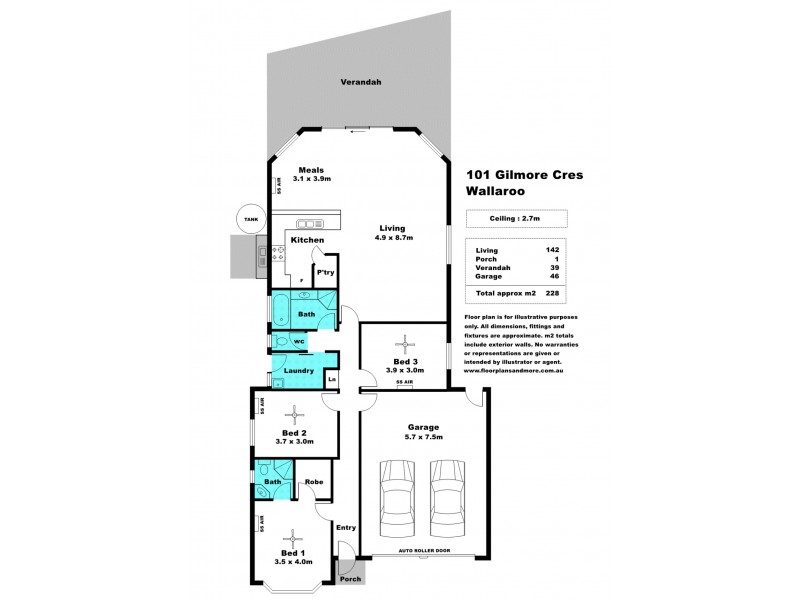 101 Gilmore Crescent, Wallaroo SA 5556 Floorplan