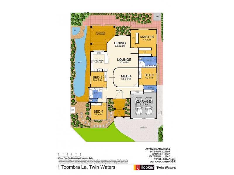 1 Toombra Lane, Twin Waters QLD 4564 Floorplan