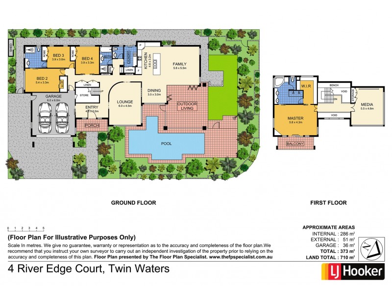 4 River Edge Court, Twin Waters QLD 4564 Floorplan